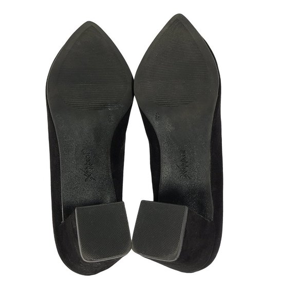 XAPPEAL Black Faux Suede Block Heels 9 - Picture 5 of 6
